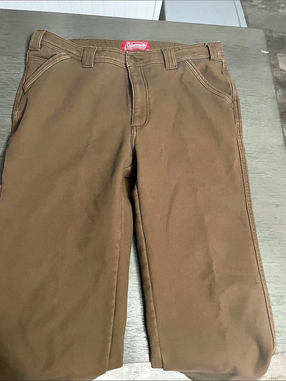 Men’s Coleman Fleece Lined Cargo Pants in Brown Waist 34/30 Like New
